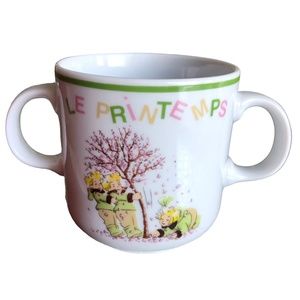 Guy Degrenne The Triplets Spring Porcelain Cup w/Double Handles